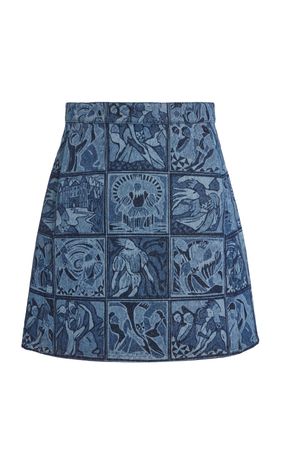 Esther Laser Print Denim Mini Skirt By Chloé | Moda Operandi