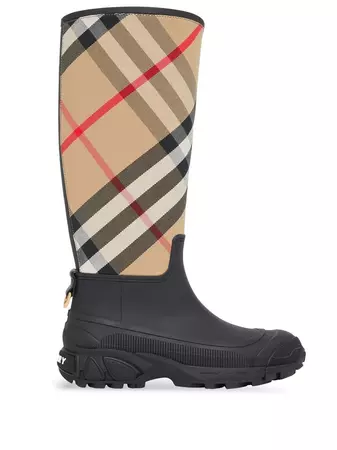 Shop Burberry Vintage Check-print rain boots with Express Delivery - FARFETCH