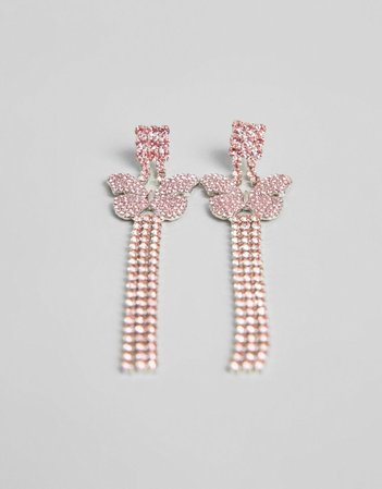 Butterfly earrings embellished with rhinestones - Accessories - Woman | Bershka