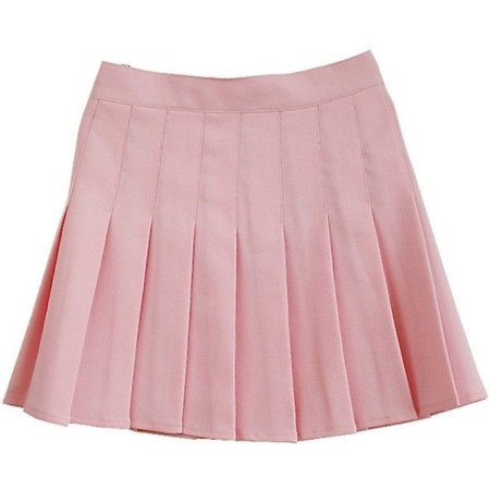 pink pleated mini skirt