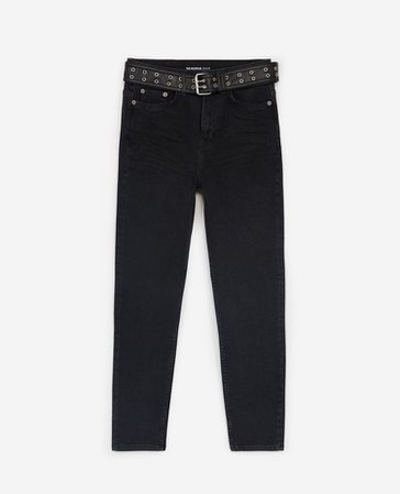 black belted jeans