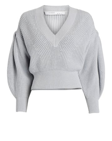 IRO Kiria V-Neck Puff Sleeve Sweater | INTERMIX®