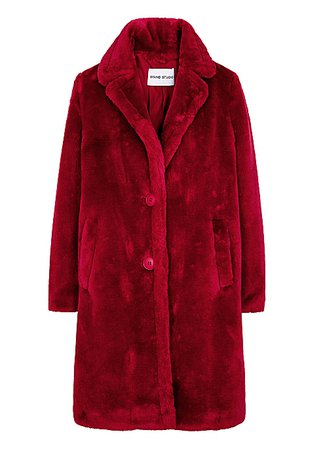 Stand Studio Lisen red faux fur coat - Harvey Nichols