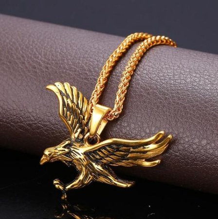 Cool Hawk Necklace Men Stainless Steel/Gold Plated King of Sky Eagle Pendant Necklace Jewelry | Wish