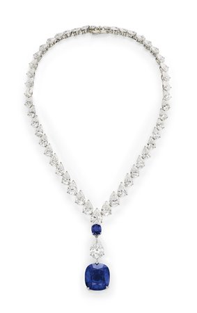 MAGNIFICENT SAPPHIRE AND DIAMOND NECKLACE, BY CARTIER