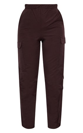 Dark Brown Pocket Detail Straight Leg Cargo Pants | PrettyLittleThing USA