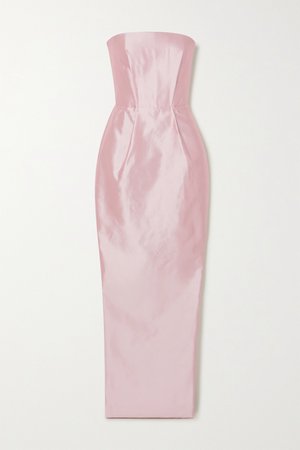 Pastel pink Strapless duchesse silk-satin gown | RASARIO | NET-A-PORTER