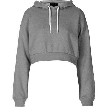 Dark Grey Cropped Hoodie Sweater