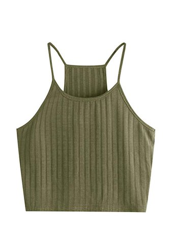 SheIn Women's Summer Basic Sexy Strappy Sleeveless Racerback Crop Top at Amazon Women’s Clothing store: