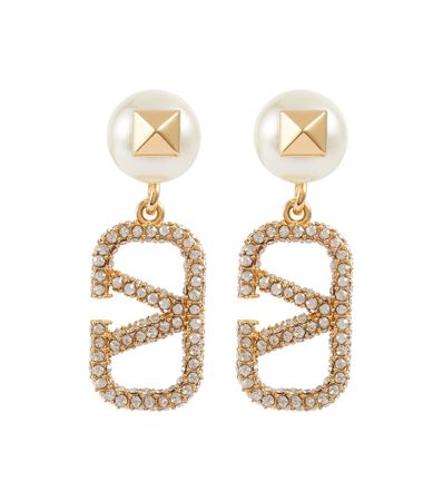 Valentino - VLogo embellished earrings | Mytheresa