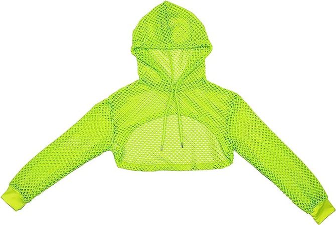 KKmeter Women's See Through Mesh Fishnet Hoodie Pullover Crop Top Long Sleeve Summer Sweatshirt Clothes at Amazon Women’s Clothing store