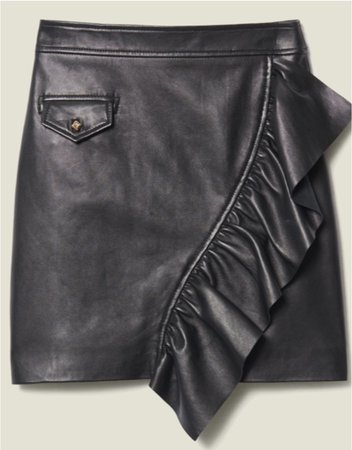 Sandro Paris Leather skirt ruffle