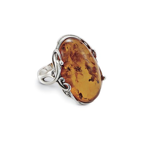 Amber & Sterling Silver Ring - Women’s Romantic & Fantasy Inspired Fashions