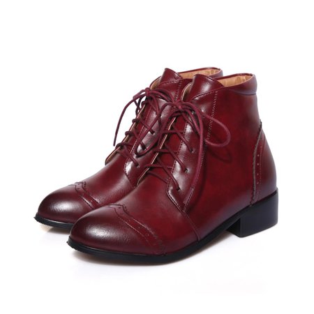 maroon boots lace up - Google Search