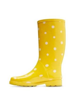 yellow polka dot rainboots boots rain shoes