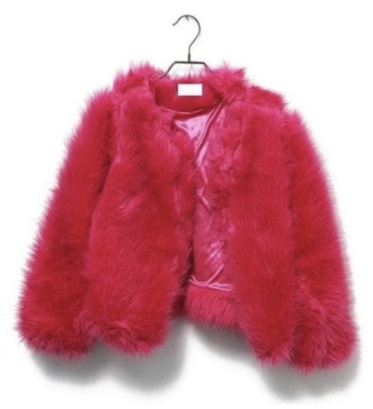 pink faux fur jacket
