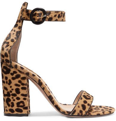 Portofino 100 Leopard-print Calf Hair Sandals - Leopard print