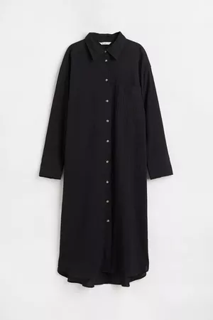 Oversized Shirt Dress - Black - Ladies | H&M CA