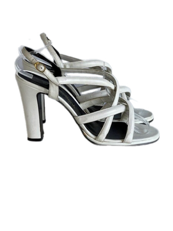 white ivory retro 70s heels 1970s shoes