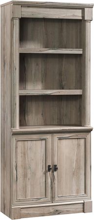 Amazon.com: Sauder Palladia Library with Doors/Book Shelf, L: 29.37" x W: 13.9" x H: 71.85", Split Oak finish : Everything Else