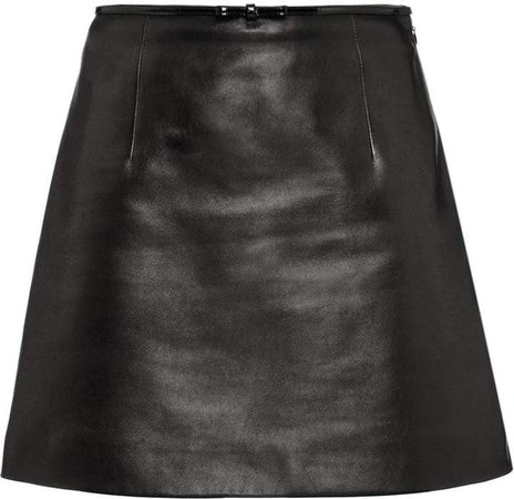A-line leather skirt
