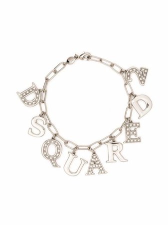 Shop Dsquared2 letter charm chain-link bracelet with Express Delivery - FARFETCH