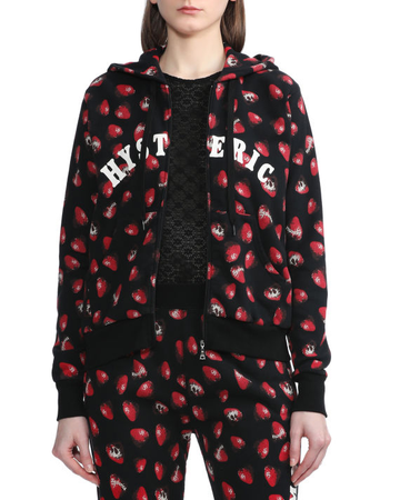 hysteric glamour skull berry pattern hoodie