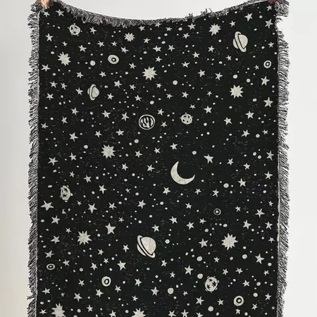 space stars woven throw blanket