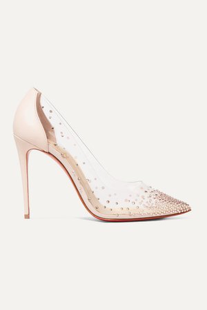Christian Louboutin | Degrastrass 100 embellished PVC and leather pumps | NET-A-PORTER.COM