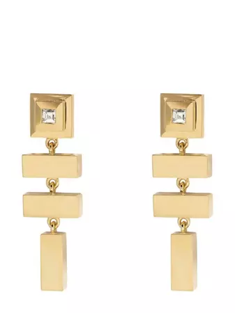 Azlee 18kt Yellow Gold Diamond Drop Earrings - Farfetch