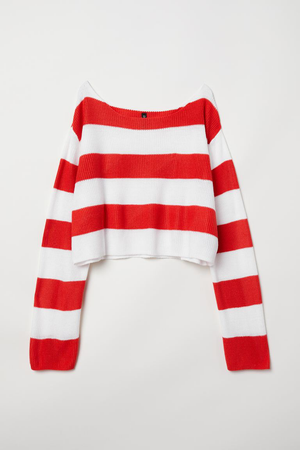red white striped sweater