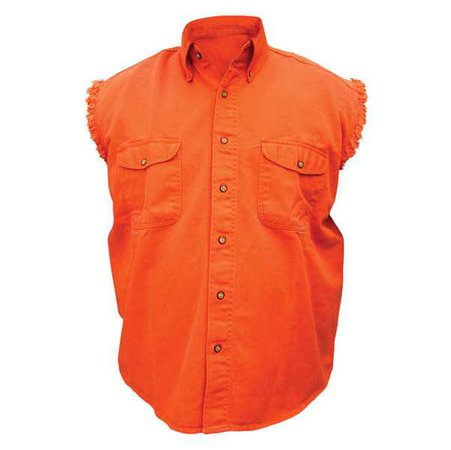 orange sleeveless shirt