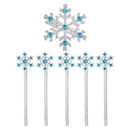 Amazon.com : MJartoria Christmas Blue Rhinestone Snowflake Hair Clip Hairpin Elsa (Light Blue - snowflake) : Beauty