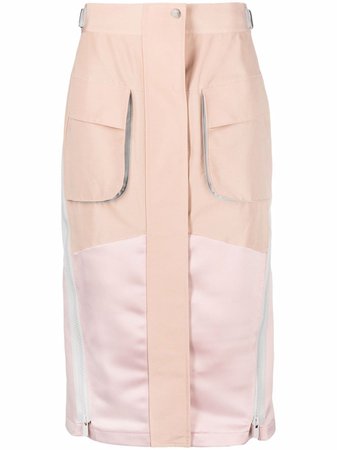 Shop sacai patch-pocket panelled skirt with Express Delivery - FARFETCH