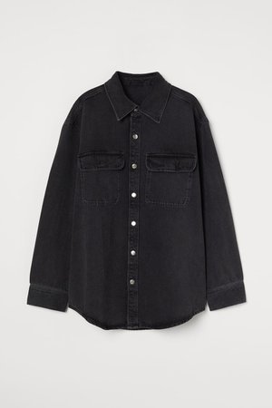 Denim Shirt Jacket - Black - Ladies | H&M CA
