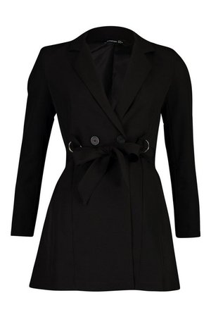 Petite Tailored D-Ring Belted Blazer Dress | Boohoo