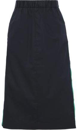Snap-detailed Cotton-poplin Skirt