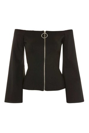 Ring Pull Flute Sleeve Top - Shirts & Blouses - Clothing - Topshop