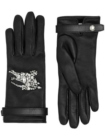 Burberry Equestrian Knight crystal-embellished Gloves - Farfetch