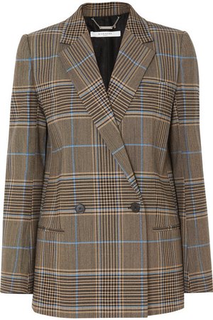 Givenchy | Double-breasted checked wool-blend blazer | NET-A-PORTER.COM
