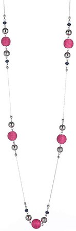 Amazon.com: IDesign Long Necklace for Women Girls Bohemian Necklace Wax Wire Manually Winding Cotton Ball Necklace (Pink): Jewelry