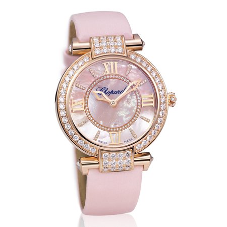 Chopard Imperiale watch with a pink mother-of-pearl dial