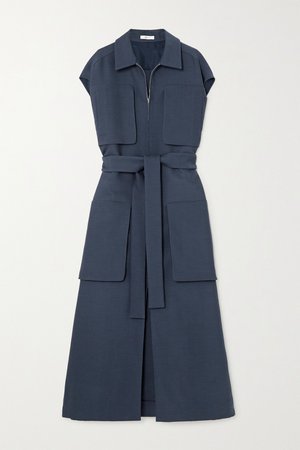 Blue Jaan belted wool-blend dress | The Row | NET-A-PORTER