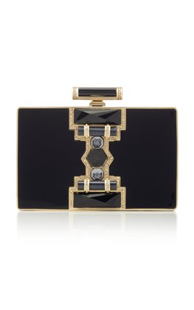 Ridget Rectangle Resin, Crystal and Brass Clutch by Judith Leiber Couture | Moda Operandi