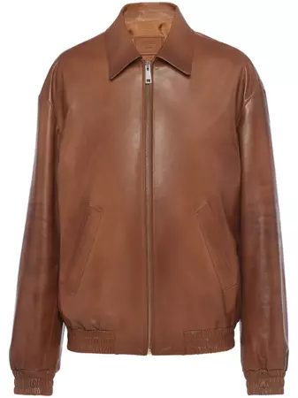 Prada triangle-logo Nappa Leather Jacket - Farfetch