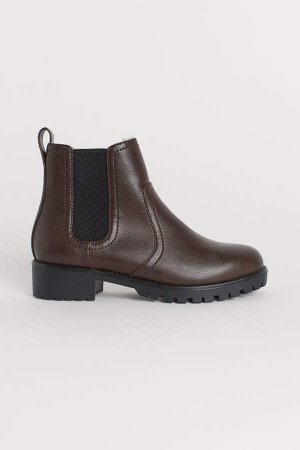 Warm-lined Chelsea Boots - Brown