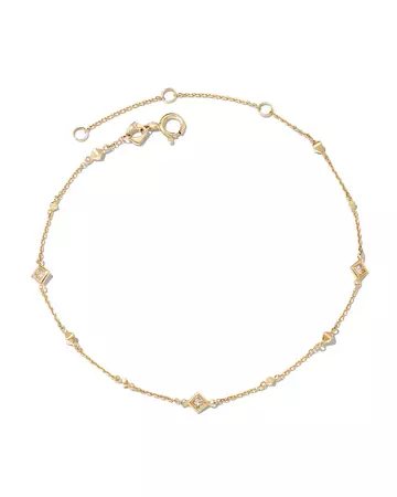 Michelle 14k Yellow Gold Delicate Bracelet in White Diamond | Kendra Scott