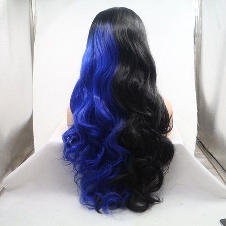 half black half dark blue hair - Google Search