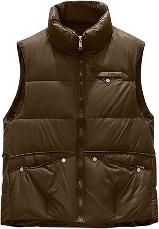 Womens Fall Fashion 2022 Women Cropped Puffer Vest Zip Up Stand Collar Sleeveless Padded Bubble Vest Gifts For Women at Amazon Women's Coats Shop