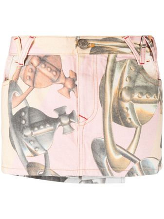 Vivienne Westwood graphic-print asymmetric-hem Skirt - Farfetch